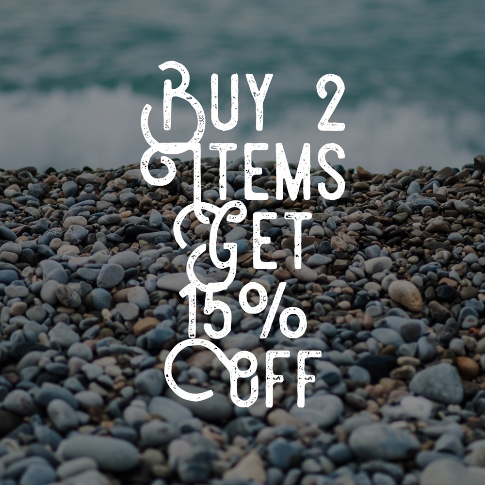 Buy 2 Items And Get 15% Off The total!